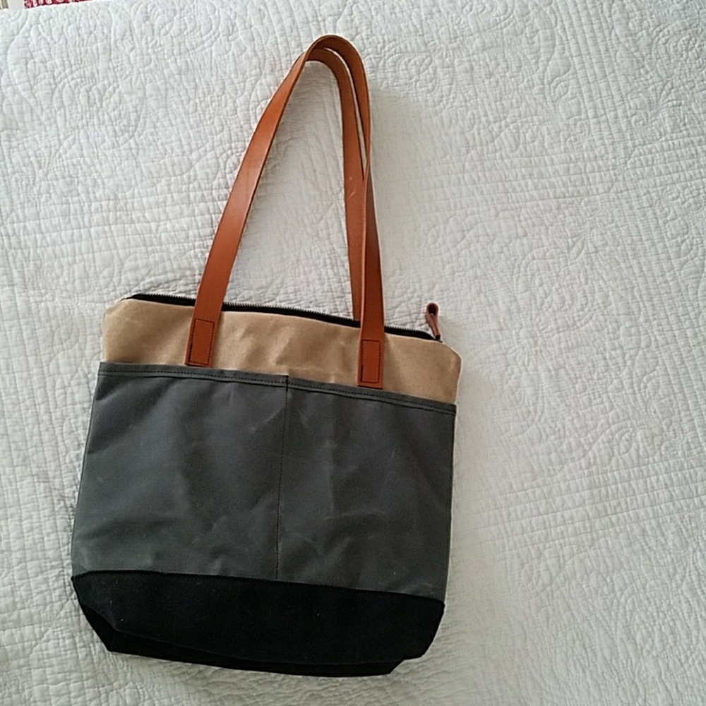 Waxed Canvas Tote Bag. Handmade in  Belgium.